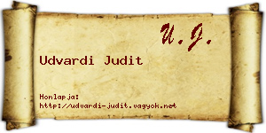 Udvardi Judit névjegykártya